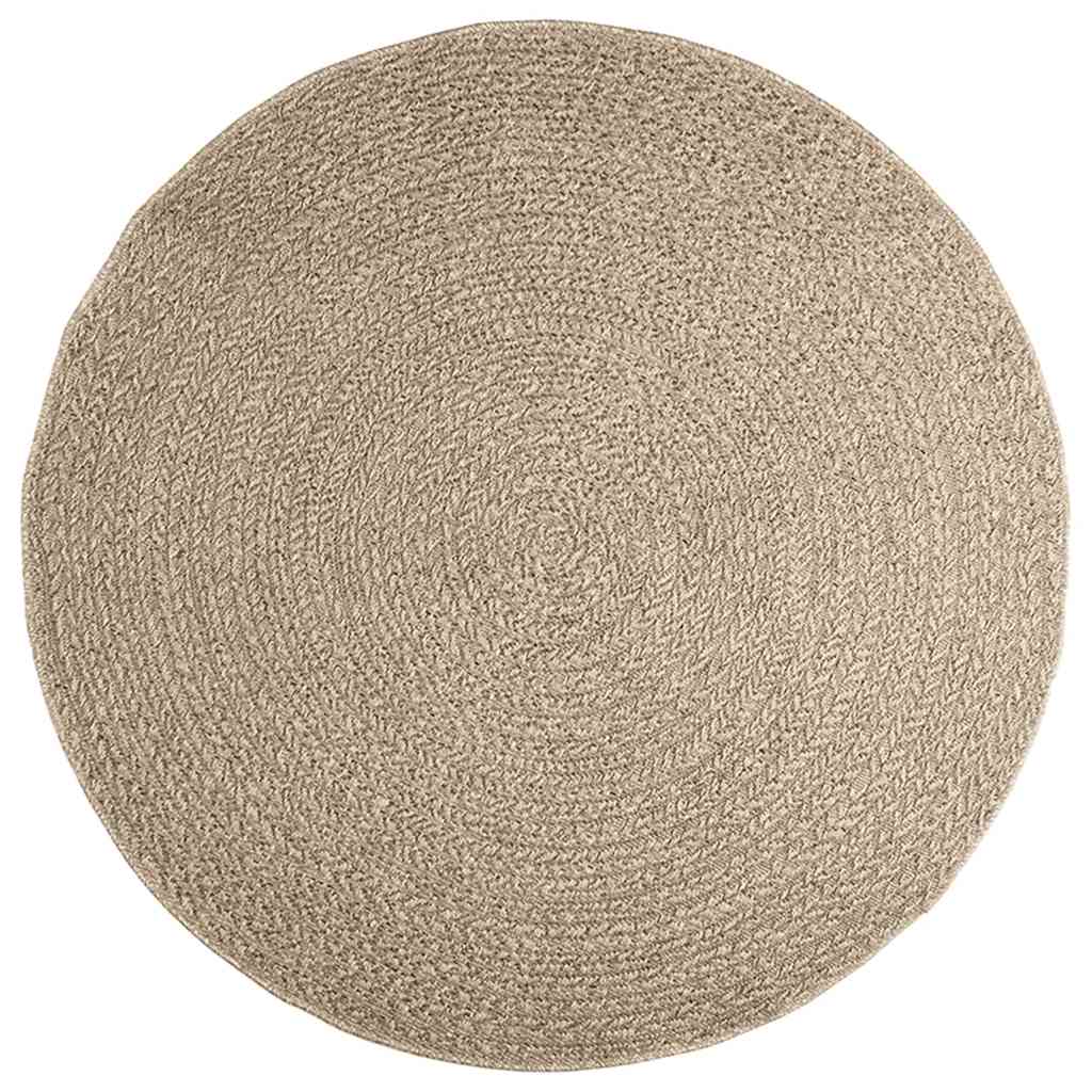 Rug ZIZUR Beige Ø 160 cm Jute Look Indoor and Outdoor