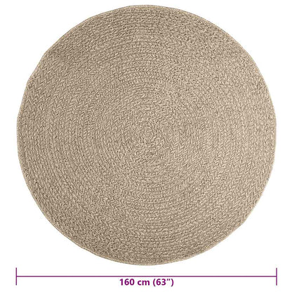 Rug ZIZUR Beige Ø 160 cm Jute Look Indoor and Outdoor