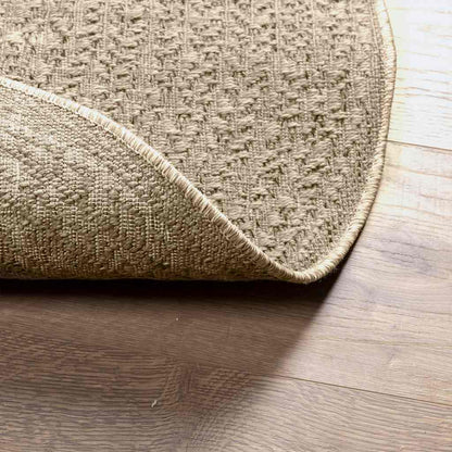 Rug ZIZUR Beige Ø 200 cm Jute Look Indoor and Outdoor