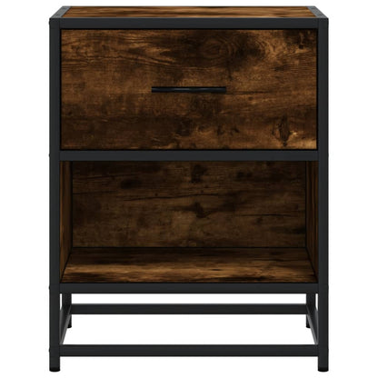 Bedside Cabinet Smoked Oak 40x31x50 cm Engineered Wood