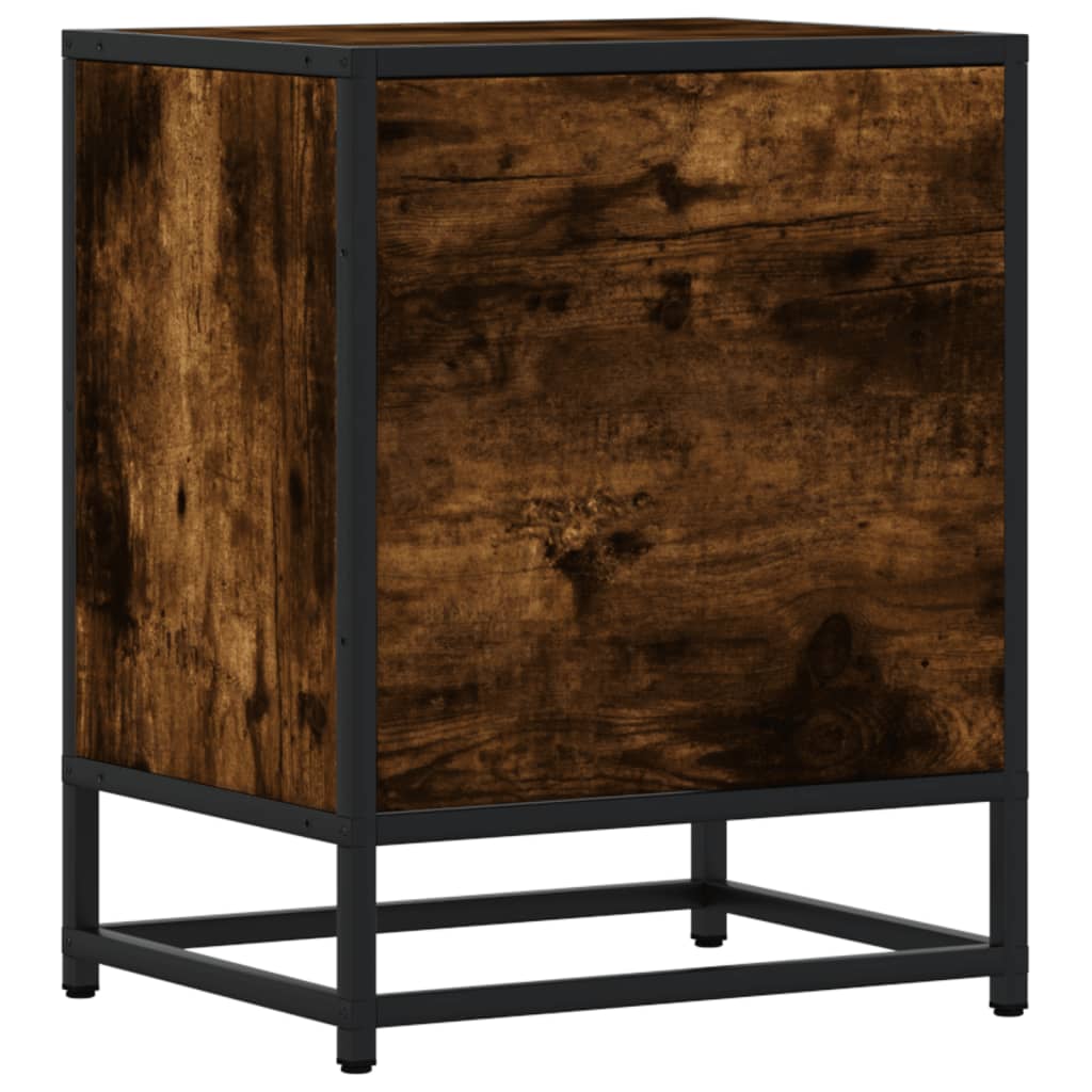 Bedside Cabinet Smoked Oak 40x31x50 cm Engineered Wood