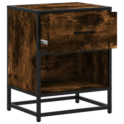 Bedside Cabinet Smoked Oak 40x31x50 cm Engineered Wood