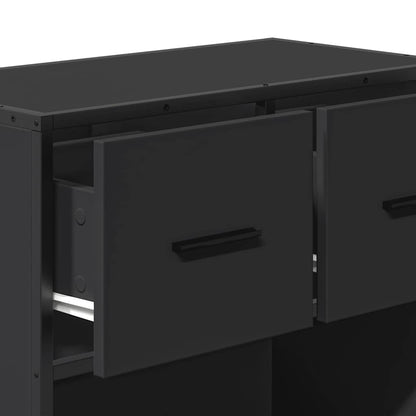 Bedside Cabinet Black 60x31x60 cm Engineered Wood and Metal