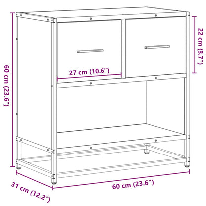 Bedside Cabinet Black 60x31x60 cm Engineered Wood and Metal