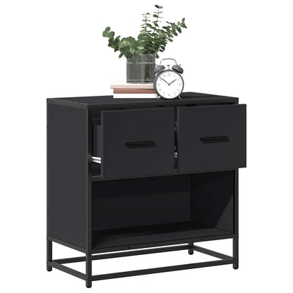 Bedside Cabinet Black 60x31x60 cm Engineered Wood and Metal