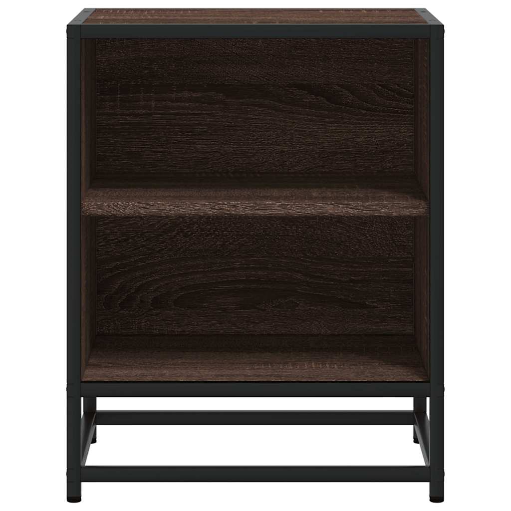 Bedside Cabinets 2 pcs Brown Oak 40x31x50 cm Engineered Wood and Metal