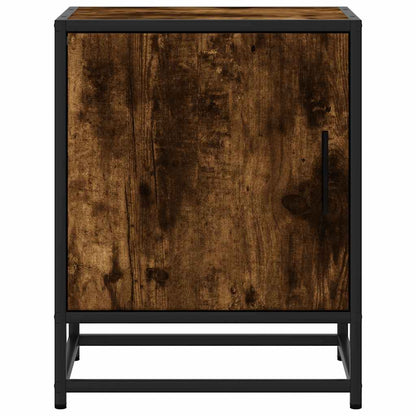 Bedside Cabinets 2 pcs Smoked Oak 40x31x50 cm Engineered Wood and Metal