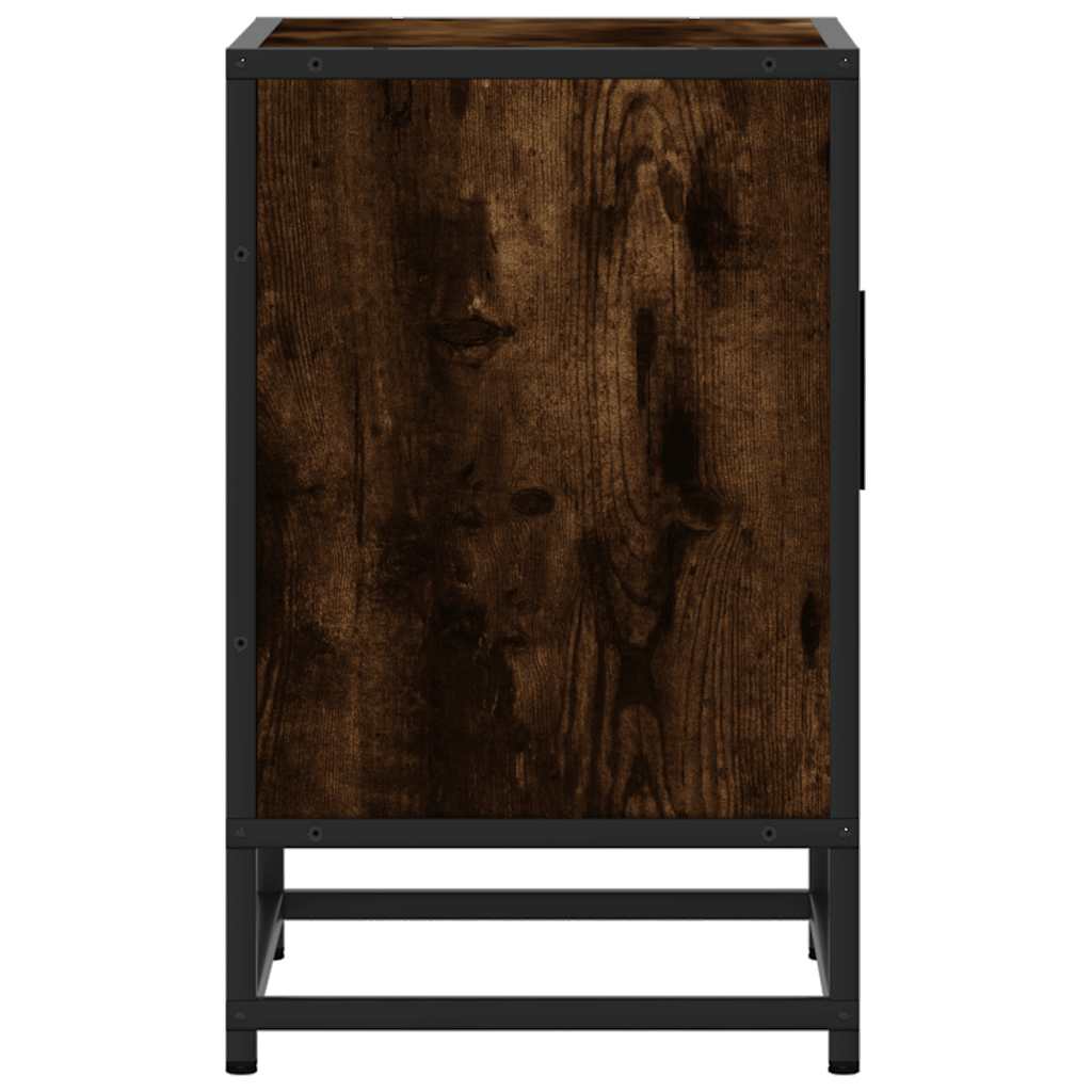 Bedside Cabinets 2 pcs Smoked Oak 40x31x50 cm Engineered Wood and Metal