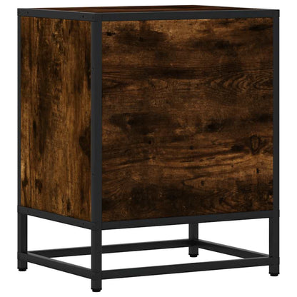 Bedside Cabinets 2 pcs Smoked Oak 40x31x50 cm Engineered Wood and Metal