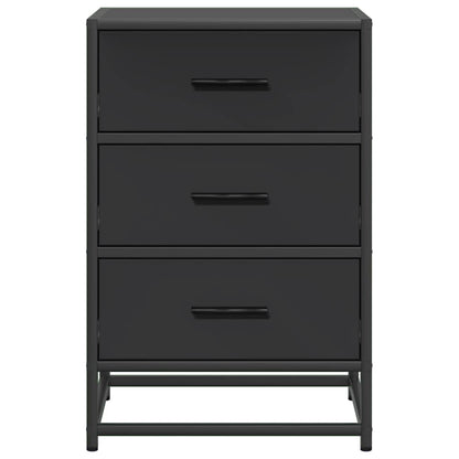 Bedside Cabinet Black 40x34.5x60 cm Engineered Wood and Metal