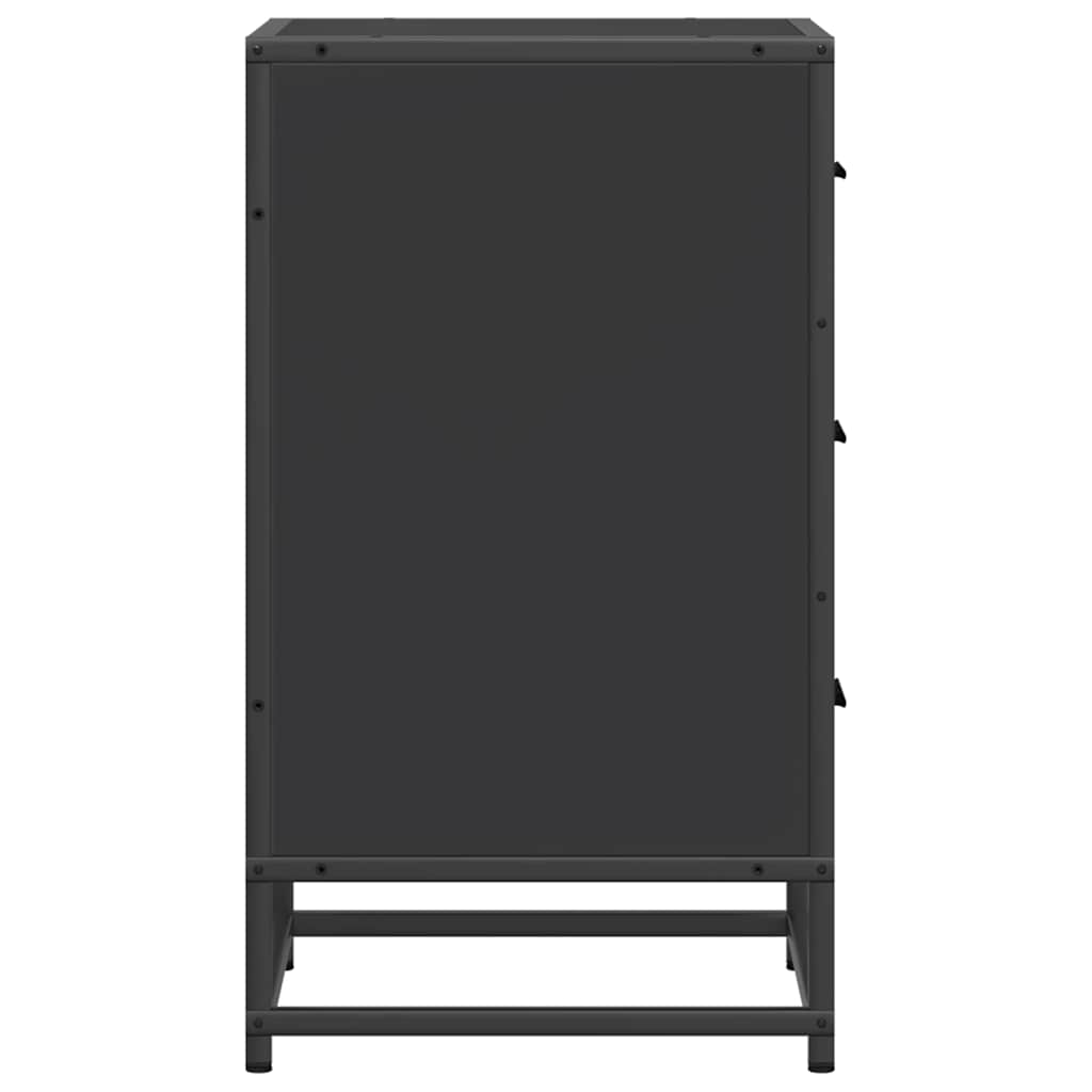 Bedside Cabinet Black 40x34.5x60 cm Engineered Wood and Metal