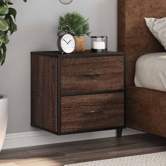 Wall-mounted Bedside Cabinet Brown Oak 40x31x39.5 cm