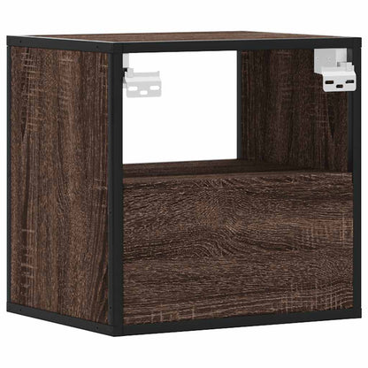 Wall-mounted Bedside Cabinet Brown Oak 40x31x39.5 cm