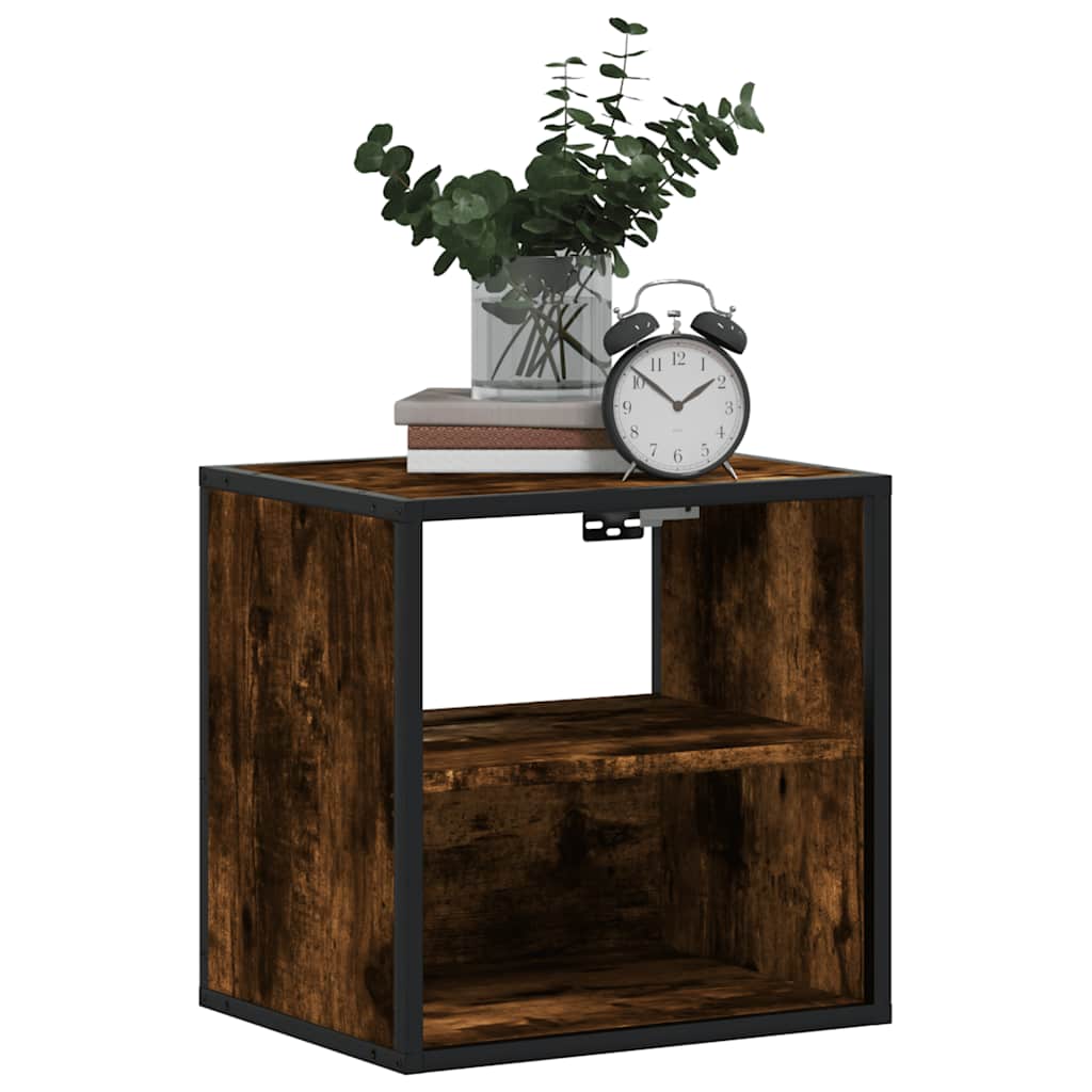 Wall-mounted Bedside Cabinet Smoked Oak 40x31x39.5 cm
