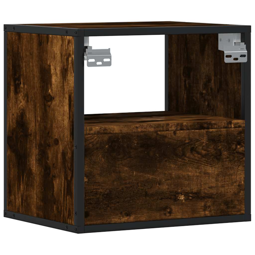 Wall-mounted Bedside Cabinet Smoked Oak 40x31x39.5 cm