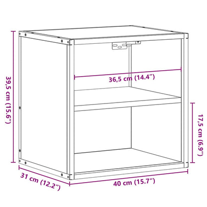 Wall-mounted Bedside Cabinet Smoked Oak 40x31x39.5 cm