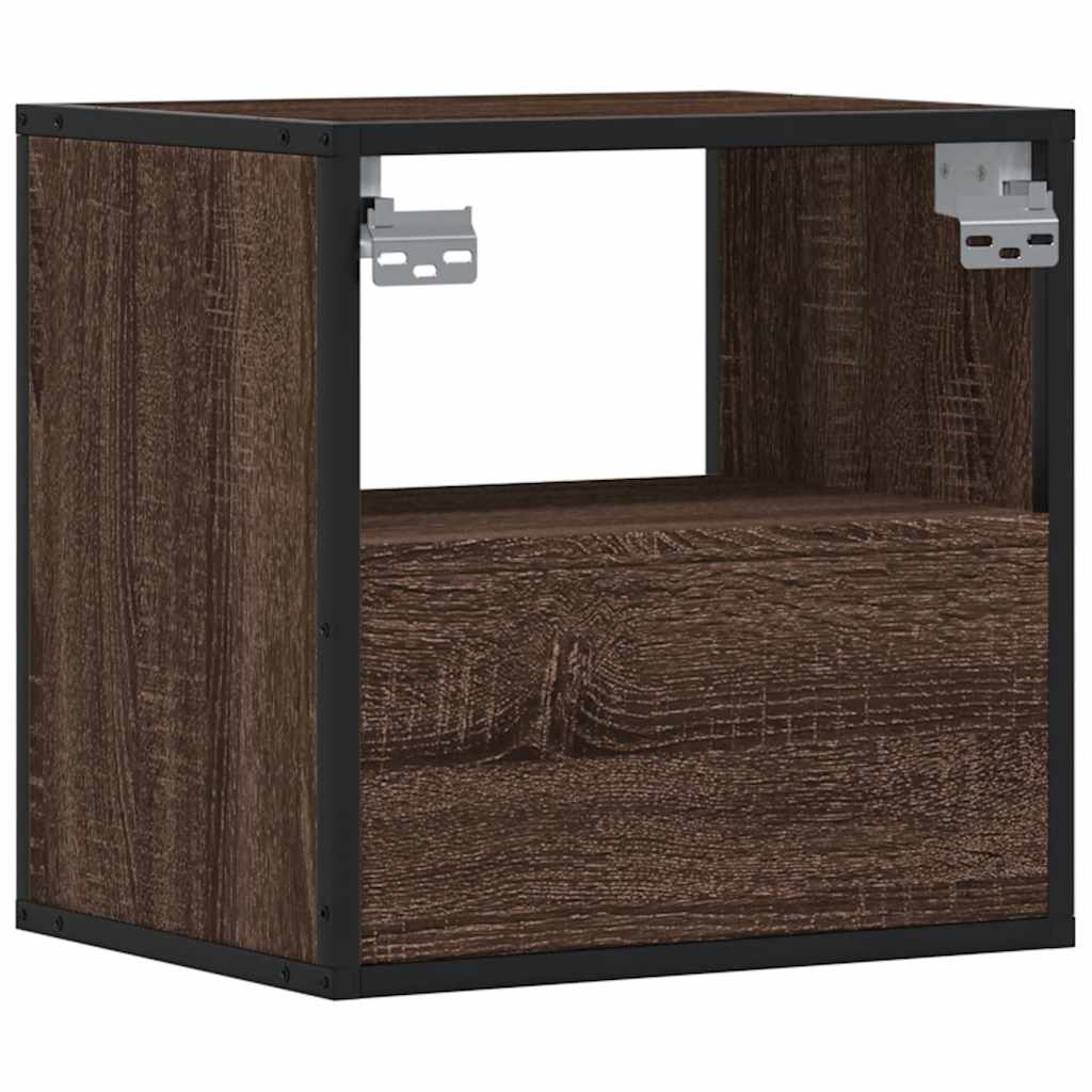 Wall-mounted Bedside Cabinet Brown Oak 40x31x39.5 cm