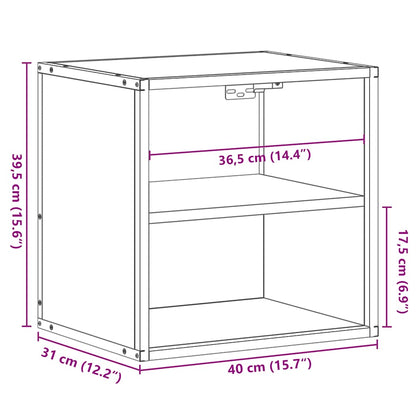 Wall-mounted Bedside Cabinet Brown Oak 40x31x39.5 cm