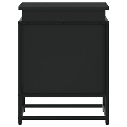 Storage Box with Lid Black 40x40x51.5 cm Engineered Wood