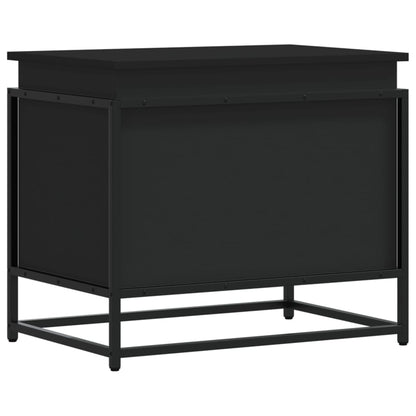 Storage Box with Lid Black 60x40x51.5 cm Engineered Wood