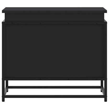Storage Box with Lid Black 60x40x51.5 cm Engineered Wood