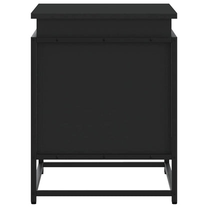 Storage Box with Lid Black 60x40x51.5 cm Engineered Wood