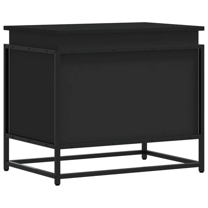 Storage Box with Lid Black 60x40x51.5 cm Engineered Wood