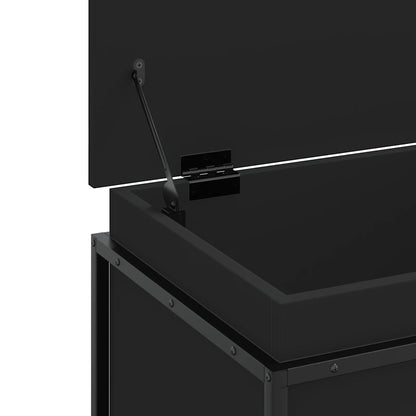 Storage Box with Lid Black 60x40x51.5 cm Engineered Wood