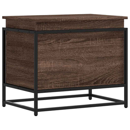 Storage Box with Lid Brown Oak 60x40x51.5 cm Engineered Wood