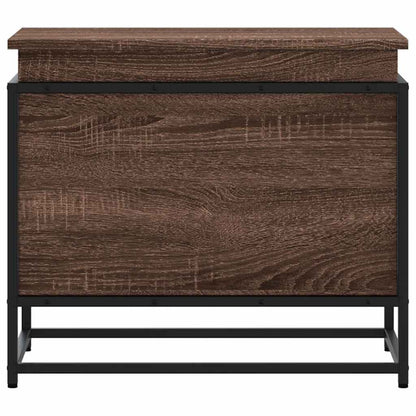 Storage Box with Lid Brown Oak 60x40x51.5 cm Engineered Wood