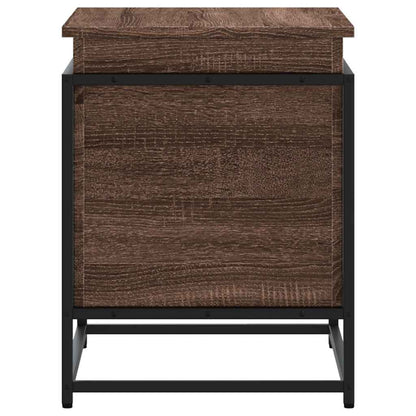 Storage Box with Lid Brown Oak 60x40x51.5 cm Engineered Wood