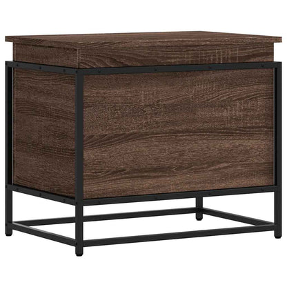 Storage Box with Lid Brown Oak 60x40x51.5 cm Engineered Wood
