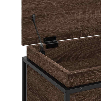 Storage Box with Lid Brown Oak 60x40x51.5 cm Engineered Wood