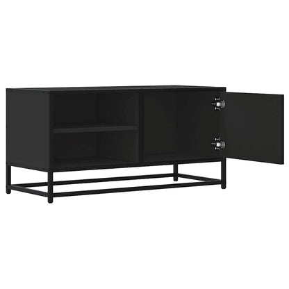 TV Cabinet Black 80x34.5x40 cm Engineered Wood and Metal