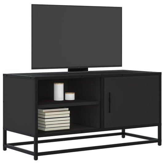 TV Cabinet Black 80x34.5x40 cm Engineered Wood and Metal