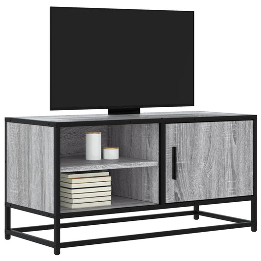 TV Cabinet Grey Sonoma 80x34.5x40 cm Engineered Wood and Metal
