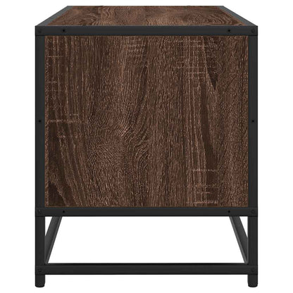 TV Cabinet Brown Oak 80x34.5x40 cm Engineered Wood and Metal