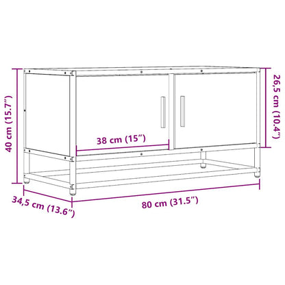 TV Cabinet Brown Oak 80x34.5x40 cm Engineered Wood and Metal
