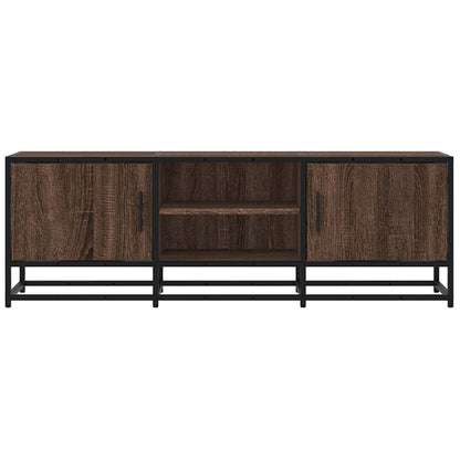 TV Cabinet Brown Oak 120x35x41 cm Engineered Wood and Metal
