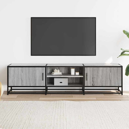 TV Cabinet Grey Sonoma 160x35x41 cm Engineered Wood and Metal