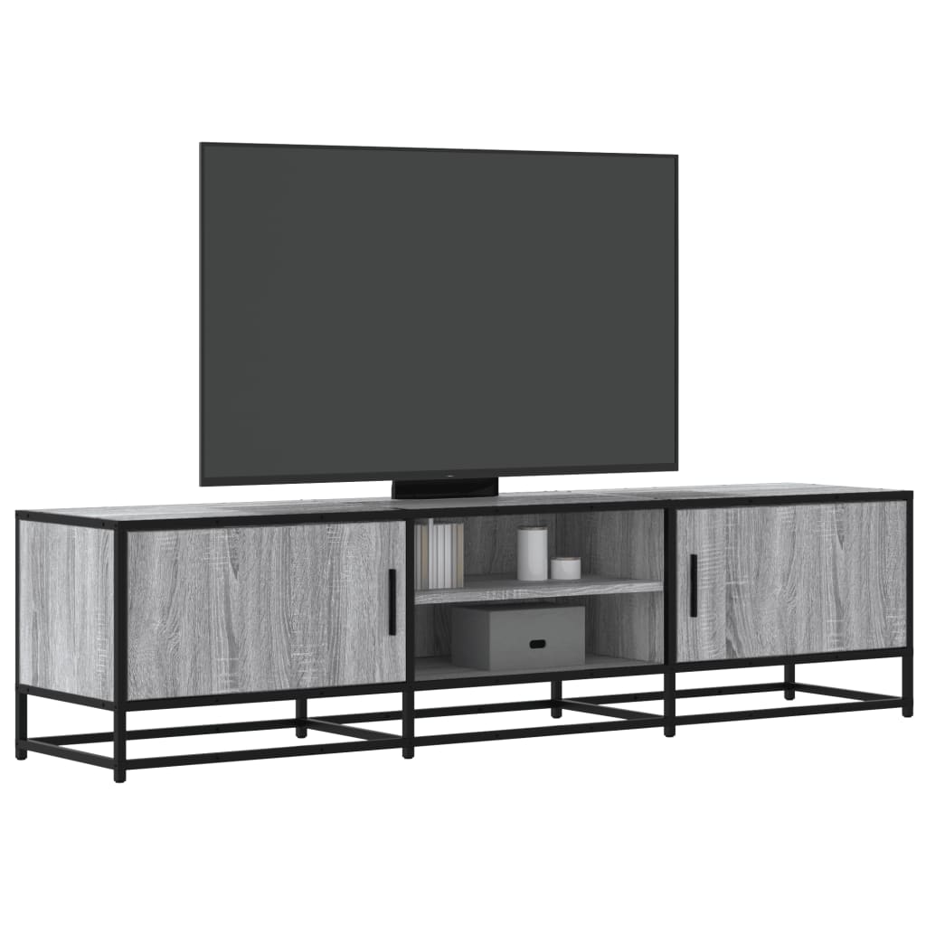 TV Cabinet Grey Sonoma 160x35x41 cm Engineered Wood and Metal