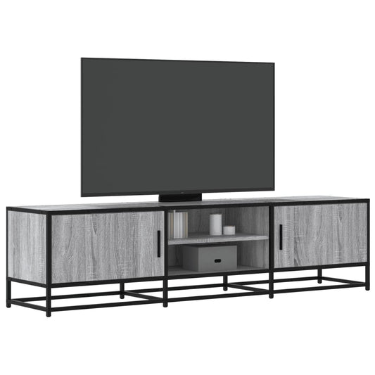 TV Cabinet Grey Sonoma 160x35x41 cm Engineered Wood and Metal