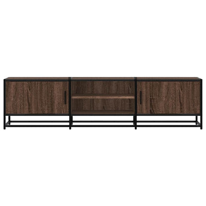 TV Cabinet Brown Oak 160x35x41 cm Engineered Wood and Metal