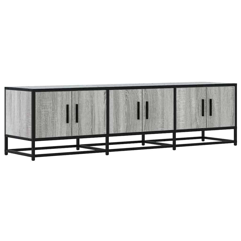 TV Cabinet Grey Sonoma 150x35x41 cm Engineered Wood and Metal