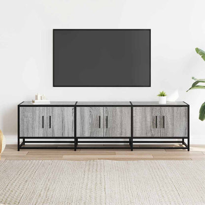 TV Cabinet Grey Sonoma 150x35x41 cm Engineered Wood and Metal