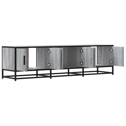 TV Cabinet Grey Sonoma 150x35x41 cm Engineered Wood and Metal