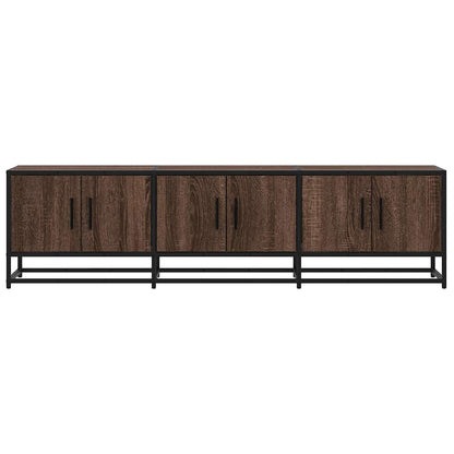 TV Cabinet Brown Oak 150x35x41 cm Engineered Wood and Metal