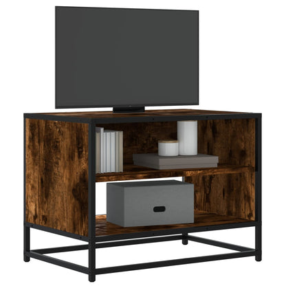 TV Cabinet Smoked Oak 61x40x46 cm Engineered Wood and Metal