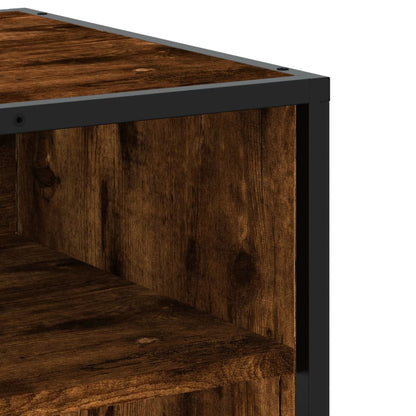 TV Cabinet Smoked Oak 91x40x46 cm Engineered Wood and Metal