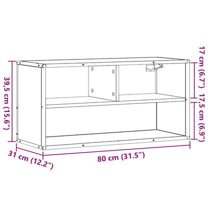 TV Cabinet Black 80x31x39.5 cm Engineered Wood and Metal